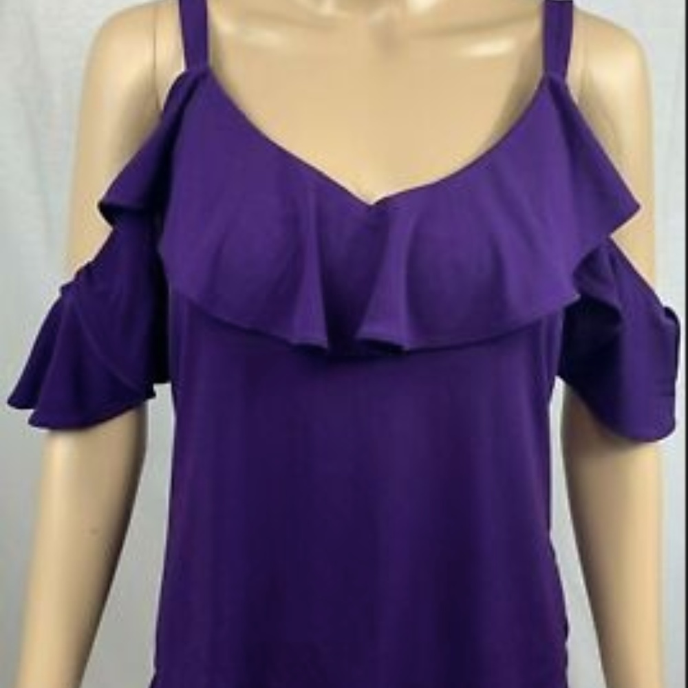 Purple Express Cold-Shoulder Top